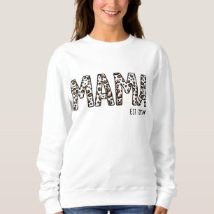 Mama Est Sweatshirt, Custom Mama Est 2022 Leopard Trui