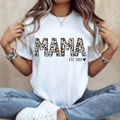 Mama Est TShirt Empreinte de léopard, Custom Mama