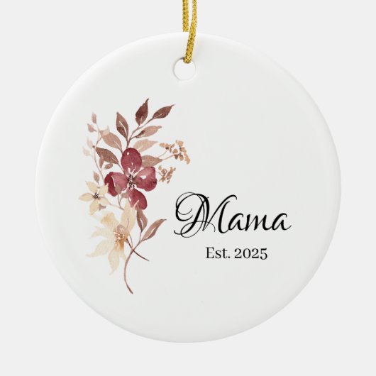 Mama Est. Year – New Mama Milestone Keramisch Ornament (Voorkant)