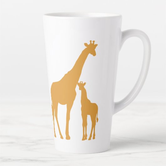 Mama et Baby Giraffe Latte Mug (Droite)