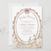 Mama et bébé Oie Baby shower neutre Invitation (Devant)