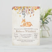 Mama et Deer Fall quittent Baby shower Invitation (Debout devant)