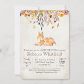 Mama et Deer Fall quittent Baby shower Invitation (Devant)