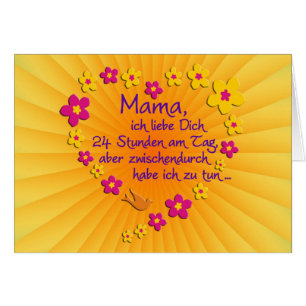 MAMA Fleurs Coeur Dire en allemand + votre backgr.