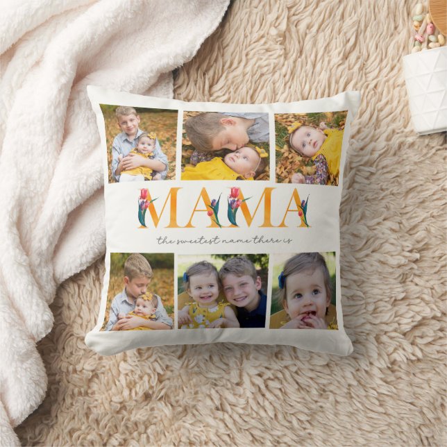 Mama Floral Custom Photo Tulips Kussen (Deken)