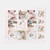 Mama Foto Bloemen Collage Custom Fleece Deken (Voorkant (Horizontaal))