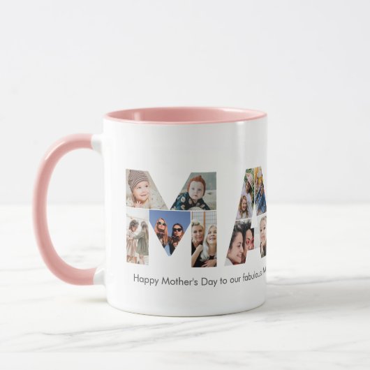 Mama Fotocollage Moederdag Moeder Verjaardag Mok (Links)
