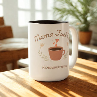 Mama Fuel Co. Gezellig Coffee Moeder Design Tweekleurige Koffiemok