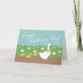 Mama Gans & 3 Kuikens Gelukkige Moederdag Kaart (Voorkant)