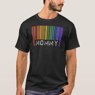mama gay pride vlag barcode queer lesbische regenb t-shirt