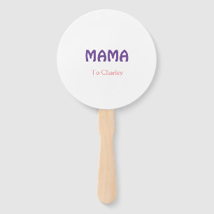 Mama gelukkige moeders retro paars voeg naam tekst handwaaier