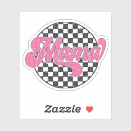 Mama Geruite Vans Retro  Sticker Roze