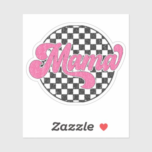 Mama Geruite Vans Retro Sticker Roze (Vel)