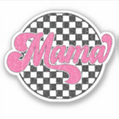 Mama Geruite Vans Retro Sticker Roze (Voorkant)