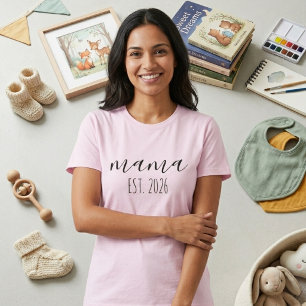 Mama Gesticht 2026 Wordt Mama Minimalistisch Perso T-shirt