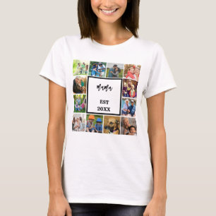 Mama gevestigd in   Moderne foto van Moederdag T-shirt