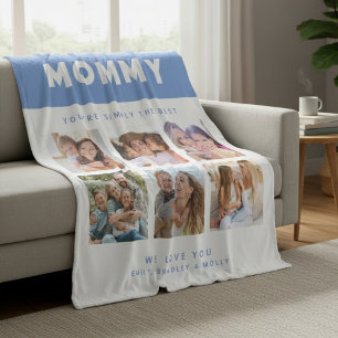 Mama Gewoon de beste fotocollage gepersonaliseerd Fleece Deken