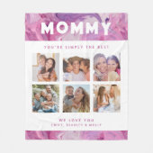Mama Gewoon de beste fotocollage gepersonaliseerd Fleece Deken (Voorkant)