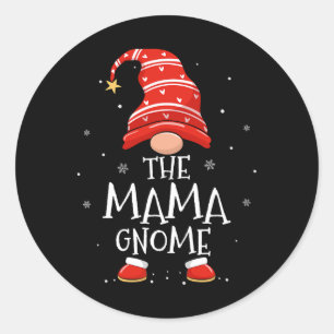 Mama Gnome Kerstmis Familie Matching Grappige Kers Ronde Sticker