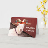 Mama Goat Moederdag Kaart (Gele Bloem)