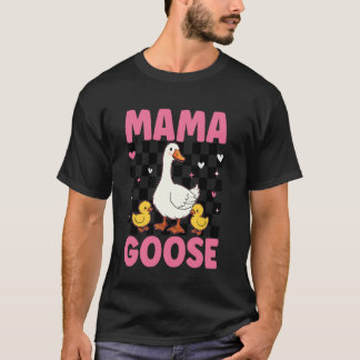 Mama Goose Moederdag Mooie Bloemige Moeder Boerder T-shirt