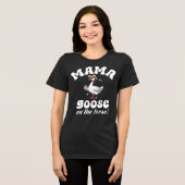 Mama Goose op de losse Gekke moeder Tri-Blend Shirt (Voorkant volledig)