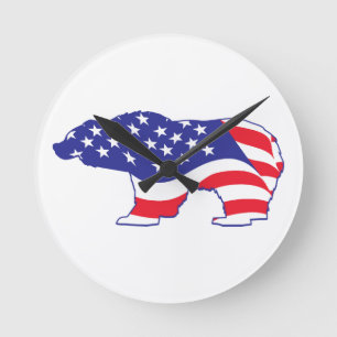 Mama Grizzlie - Grizzly Beer Clock Ronde Klok