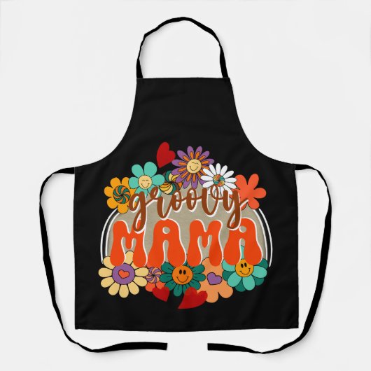 Mama Groovy Floral, Retro Mom Schort (Voorkant)