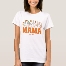 Mama Groovy herfst bloemenretro bloemenmam T-shirt