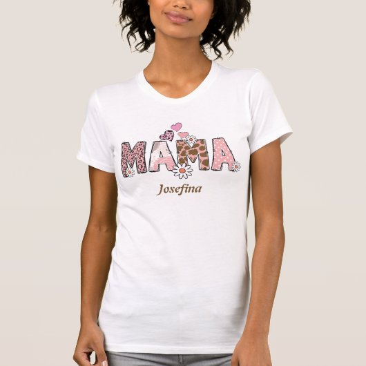 Mama Groovy met aangepaste naam Matching T-shirt (Voorkant)