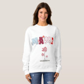 Mama Heart Patchwork Sweatshirt - Cute Floral Mama (Devant entier)