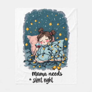 Mama heeft een stille nacht nodig fleece deken