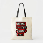 Mama heeft het opgepakt met dozen en cirkels tote bag (Voorkant)