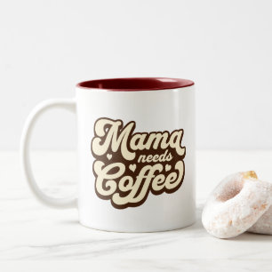 Mama heeft koffie nodig – Retro Tweekleurige Koffiemok