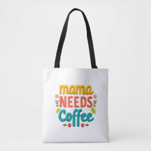 Mama heeft koffie tekst illustratie nodig draagtas