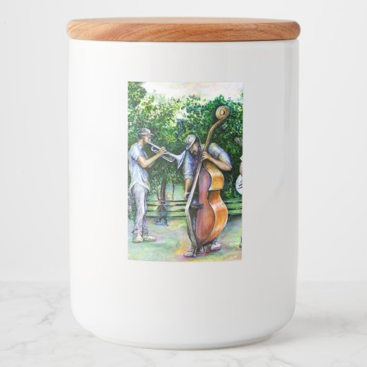 Mama heeft me nooit gewaarschuwd over Tuba-spelers Voedselcontainer Etiket (Voorkant)