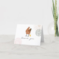 Mama Hen Baby Chick Pink Bow Hartelijk dank