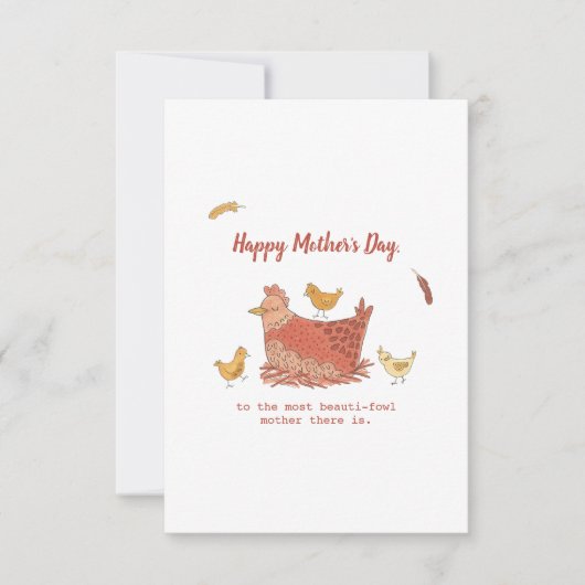 Mama Hen en Chicks Funny Moederdag Kaart (Voorkant)