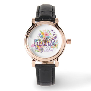 Mama het hart van Familie Trendy Design Horloge