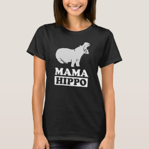 Mama Hippo Animal T-Shirt Maman Cadeau