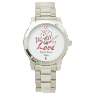 Mama Honey Bee Mam Names Personalized Customalized Horloge