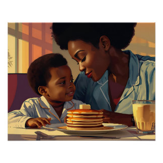 Mama, ik en pannenkoeken perfect poster