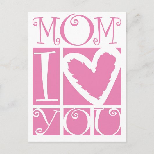 Mama, ik hou van je briefkaart (Voorkant)