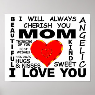 Mama, ik hou van je poster