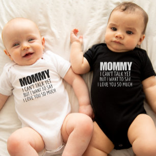 Mama, ik kan nog niet praten, New Baby Aankondigin Romper
