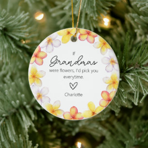 Mama In Oma Grootkinderen Naam Bloemen Waterverf Keramisch Ornament