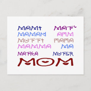Mama in verschillende talen (Moederdag) Briefkaart