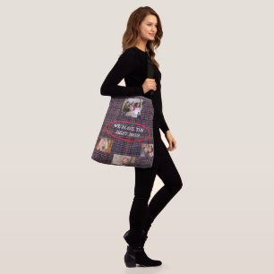 Mama is de beste 4 familiefoto's Schotse ruit Crossbody Tas