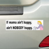 Mama is niet gelukkig! Bumpersticker (Op auto)