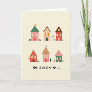 Mama is thuis Huizen Illustratiekaart Kaart